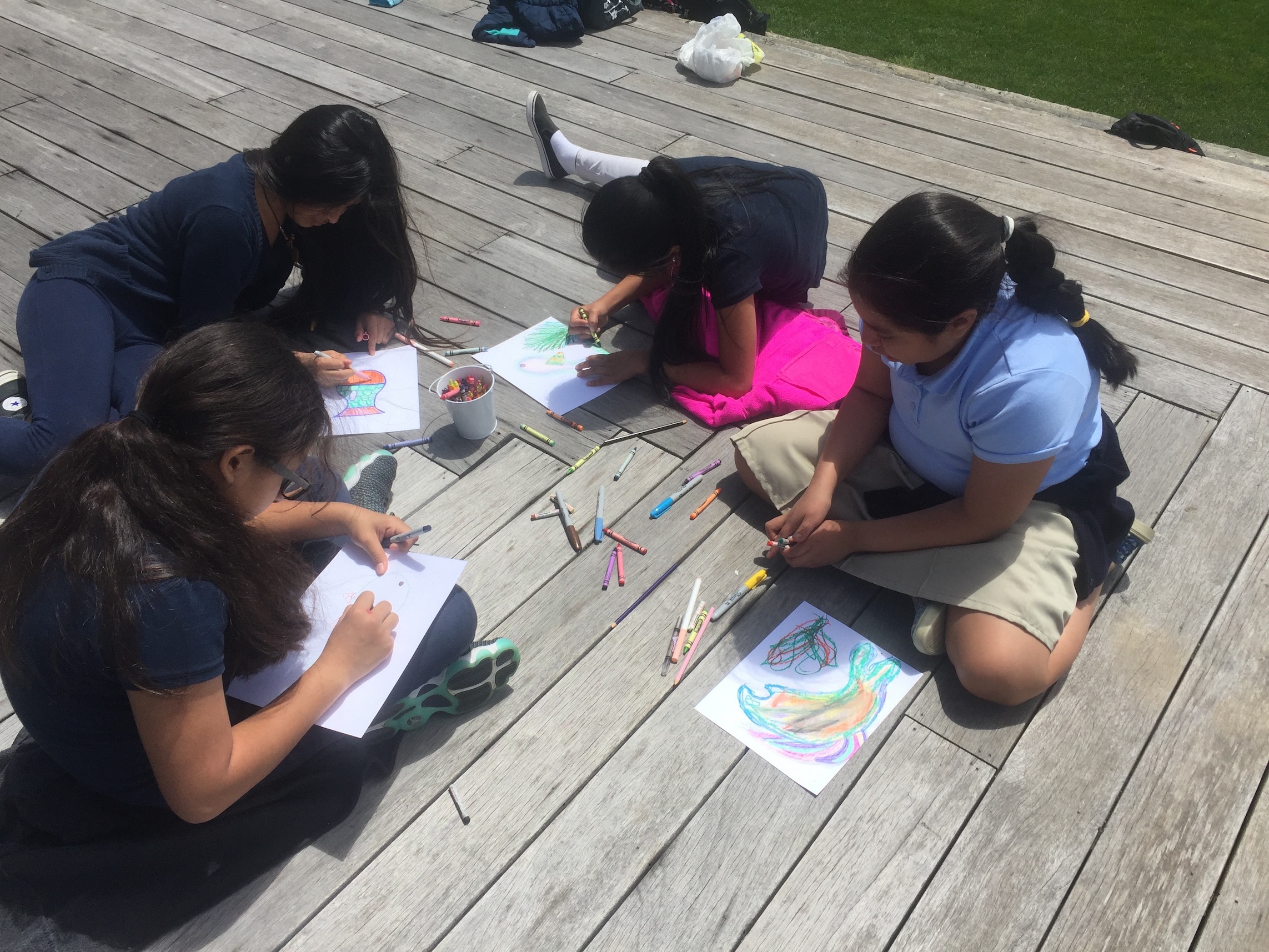Students from the Multicultural Magnet School visit Animal Farm at The Brant Foundation