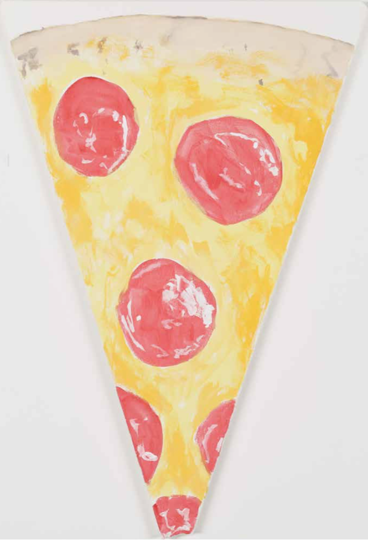 Lot #12
Nate Lowman
(tbt - Pizza Slice), 2013 Ink on linen
34 1⁄4 × 22 1⁄2 × 2 × 1 inches