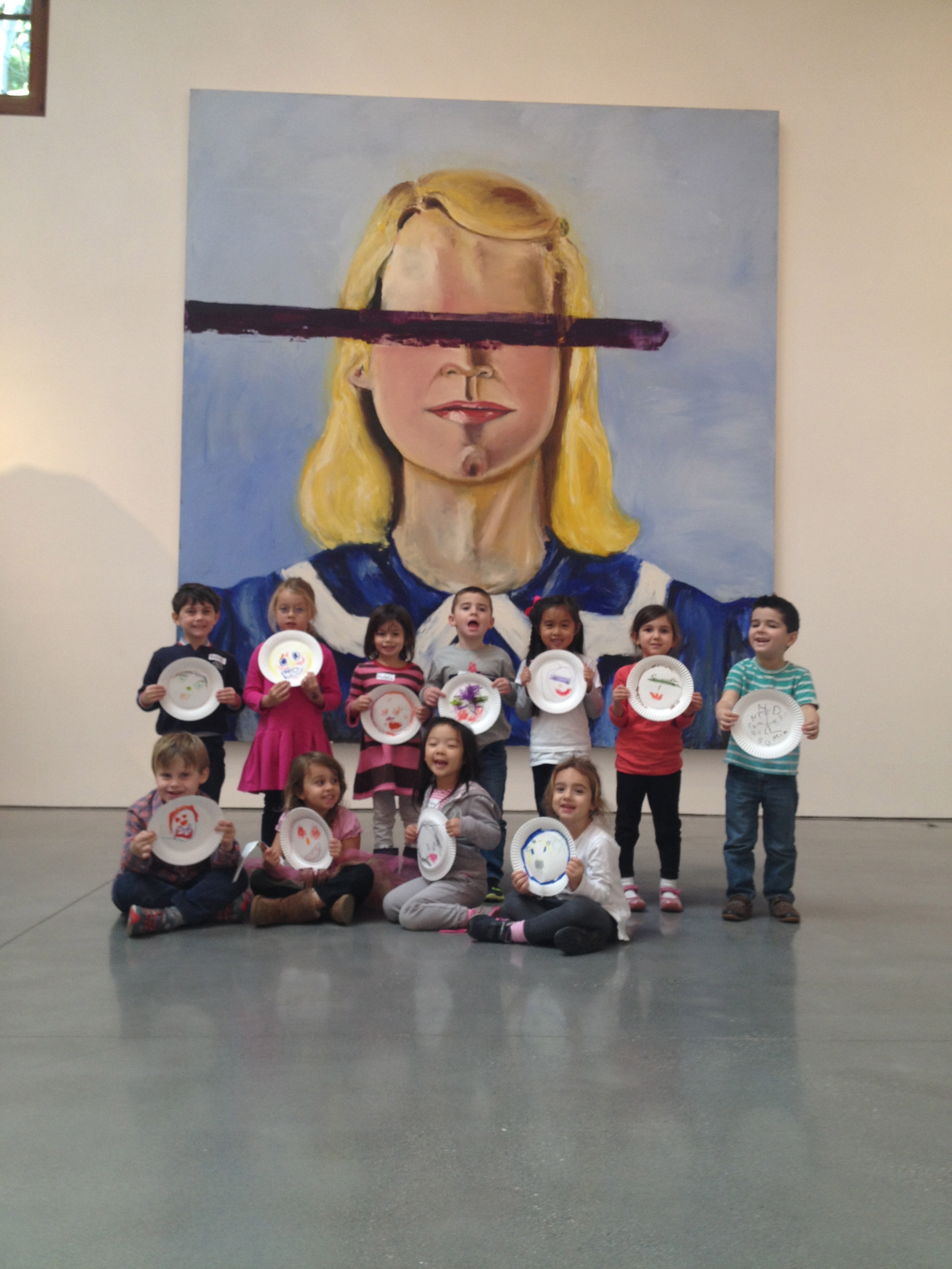 Students visit Julian Schnabel's exhibition and create their own plate paintings.