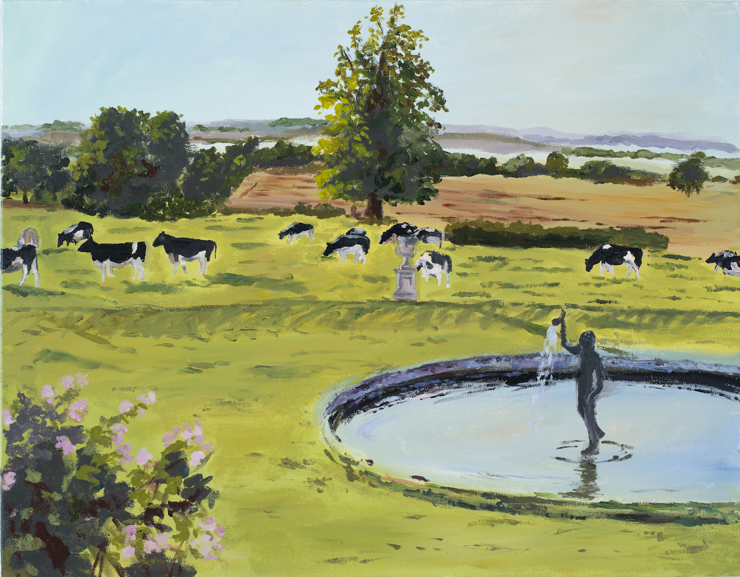 the fancy pretty farm - the happy cows grazing by the fountain, 2012