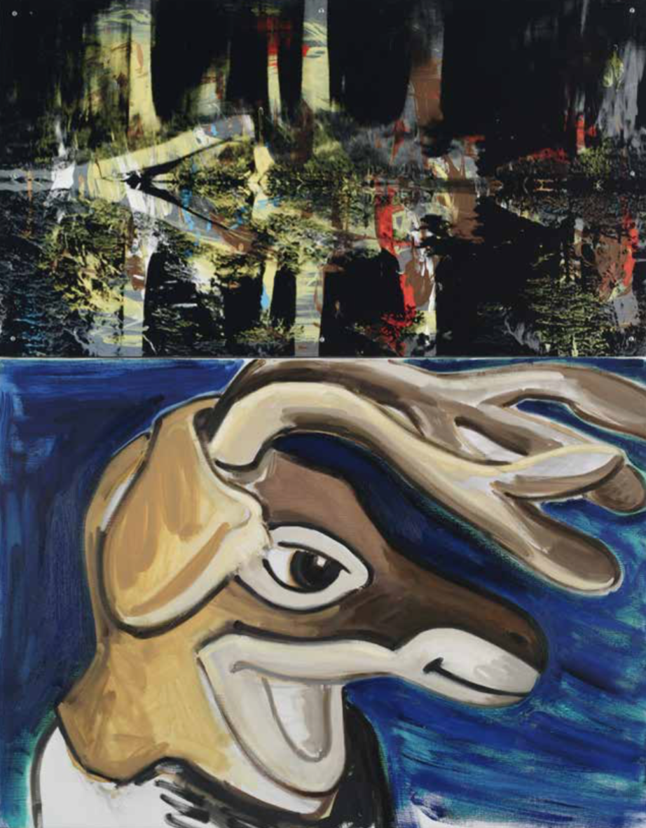 David Salle

Night Deer, 2012

Acrylic and silkscreen on metal, oil on canvas

46 1/4 x 36 inches