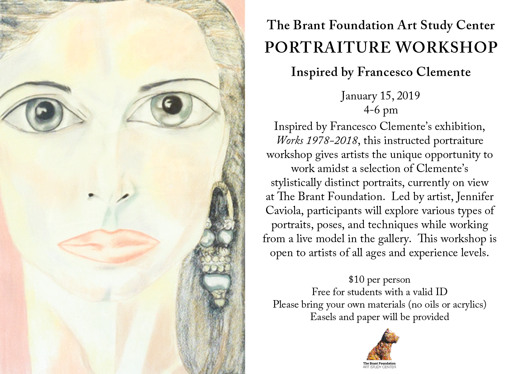 Instructed Portraiture Workshop 
Inspired by Francesco Clemente