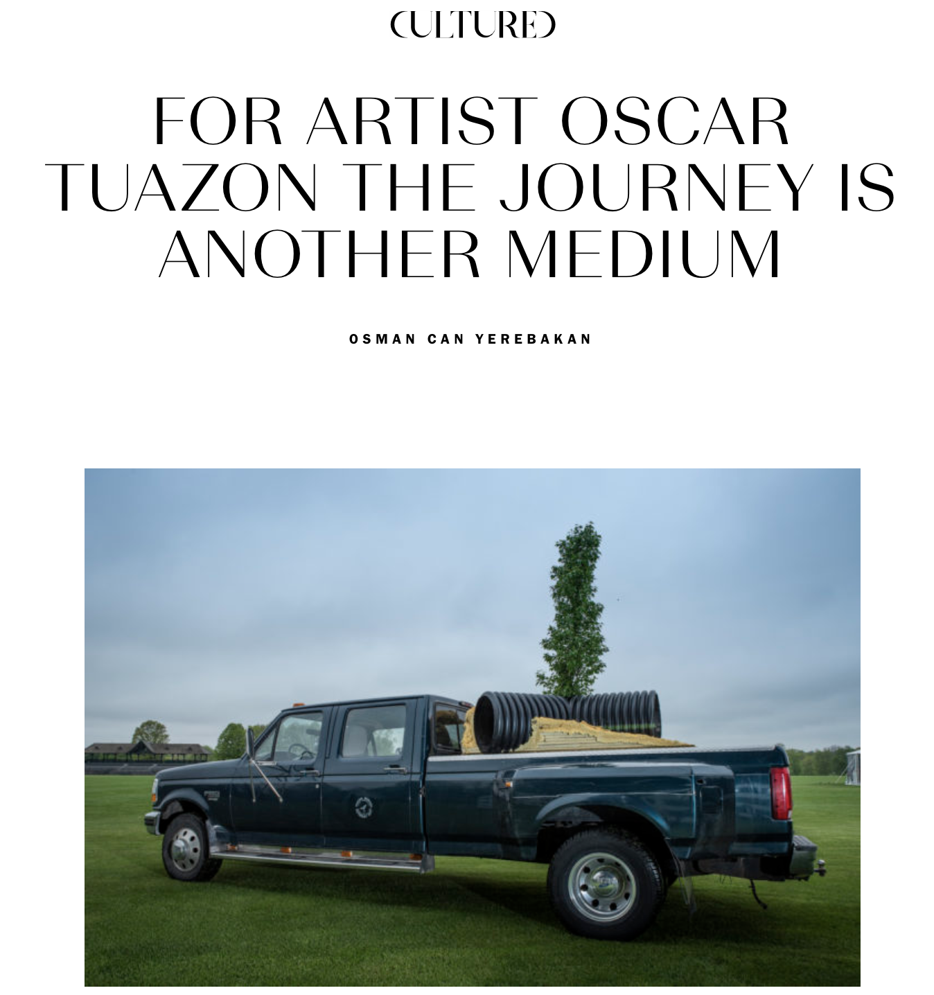 Oscar Tuazon Featured in Cultured Magazine