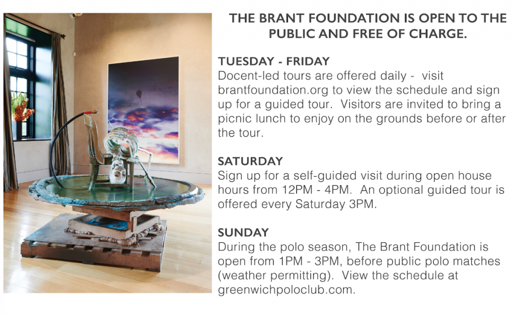 Brant Foundation Summer Hours of Operation